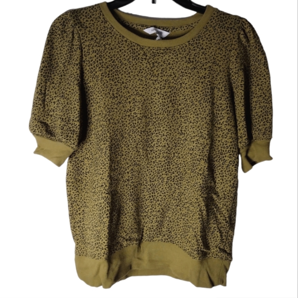 Nine West Green animal print lightweight sweatshirt Size Small